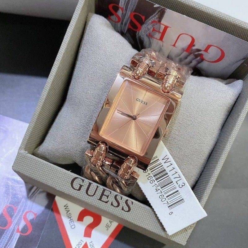 RESTOCK ORIGINAL GUESS MOD ROSEGOLD DIAL ROSEGOLD CHAIN STEEL