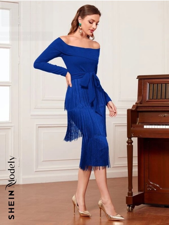 Royal blue gatsby dress discount