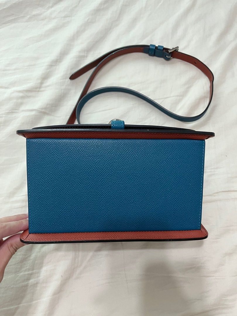 RTP6.5K Moynat Madeleine Strap Bag in Prussian Blue Bourbon