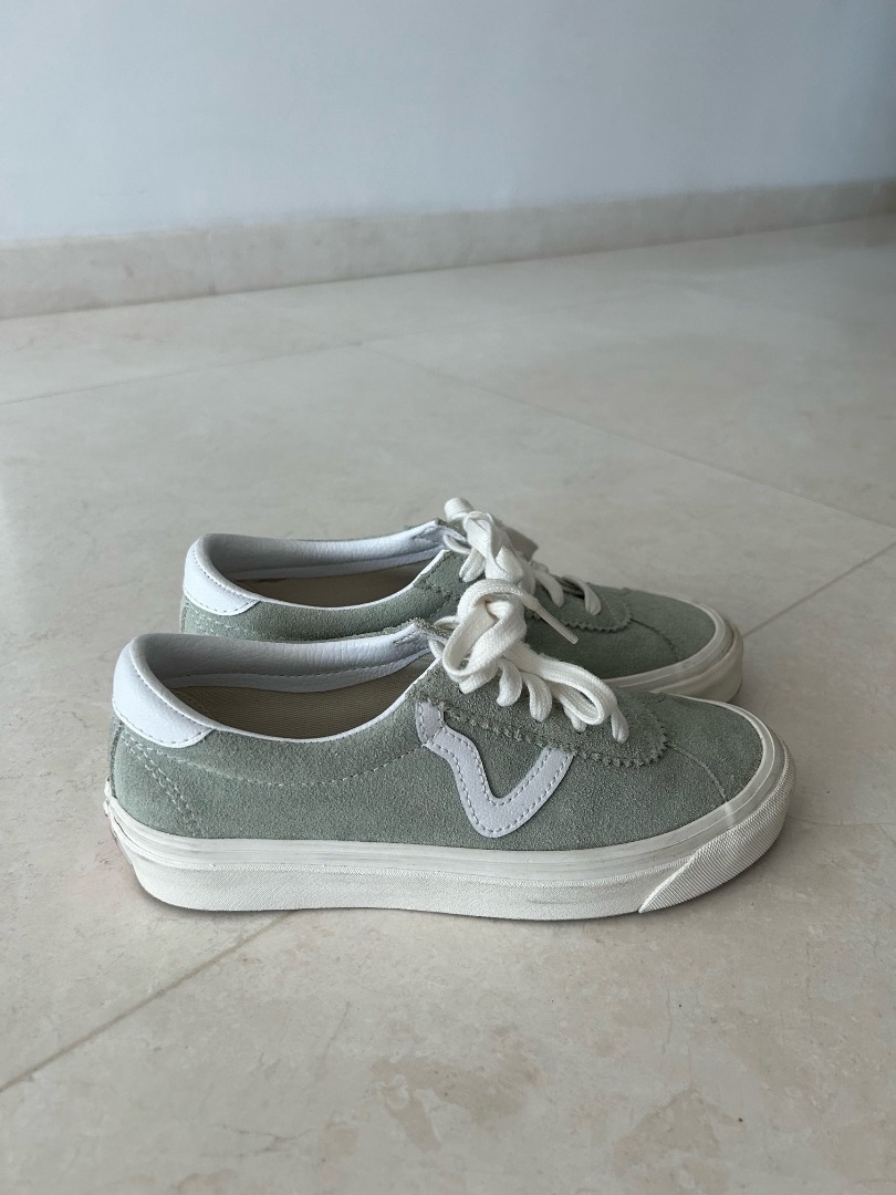Sage Green Vans Shoes, Women's Fashion, Footwear, Sneakers on Carousell