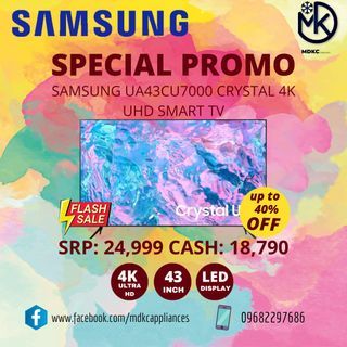 SAMSUNG CRYSTAL 4K UHD SMART TV 43 50 55 65 70 75 85 Inches SALE!