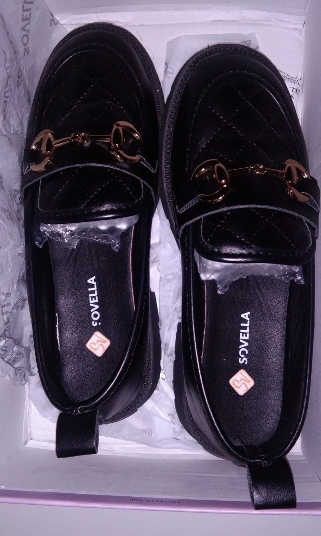 Sepatu SOVELLA Kiara Korean Pantofel Hitam, Fesyen Wanita, Sepatu di ...