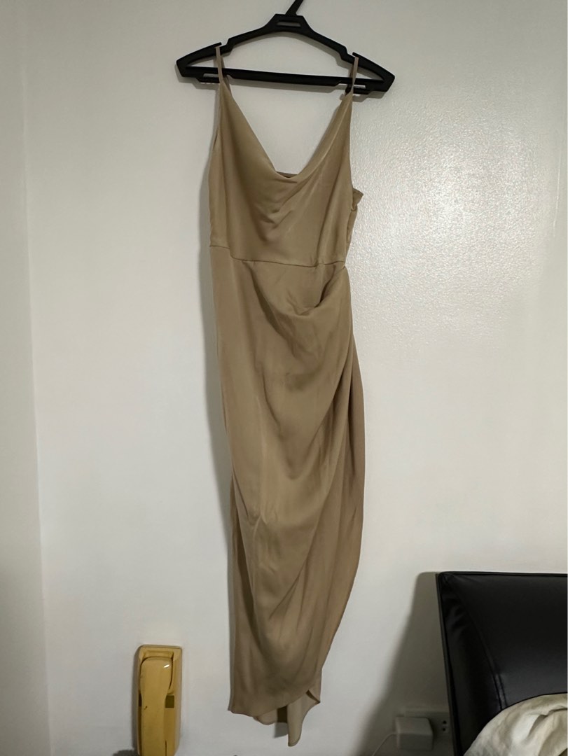 Shein Nude Gown, Women's Fashion, Dresses & Sets, Evening dresses