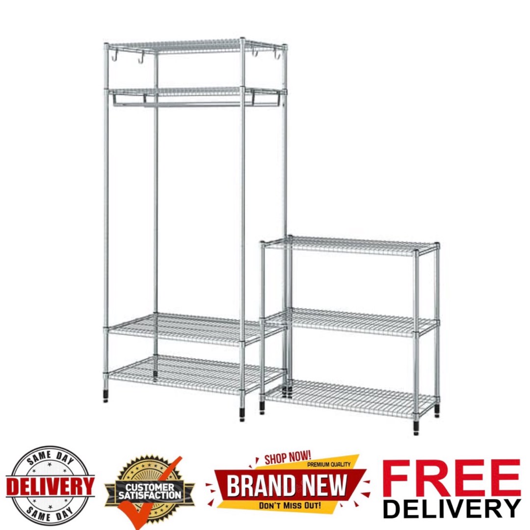 Shelving unit with clothes rail brand new Ikea OMAR Shelving unit with