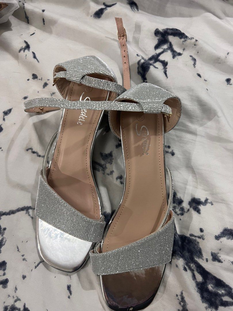 Womens size 12 silver sandals best sale