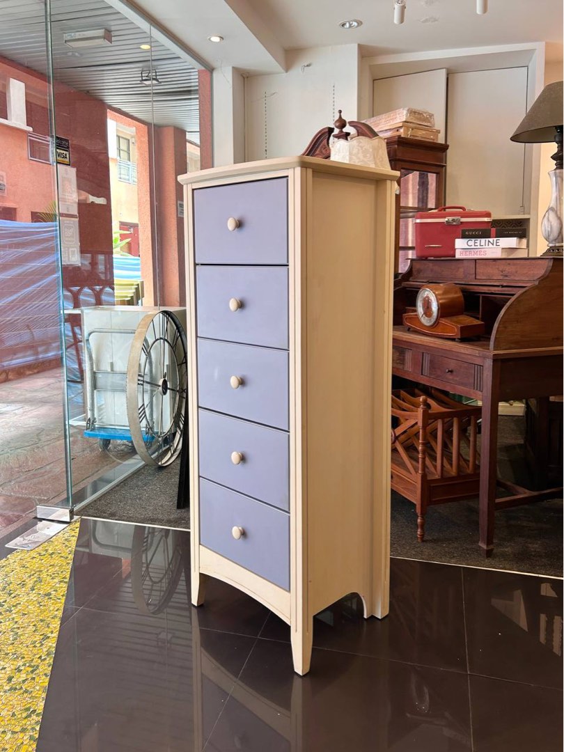 Solid wood top tall boy dresser