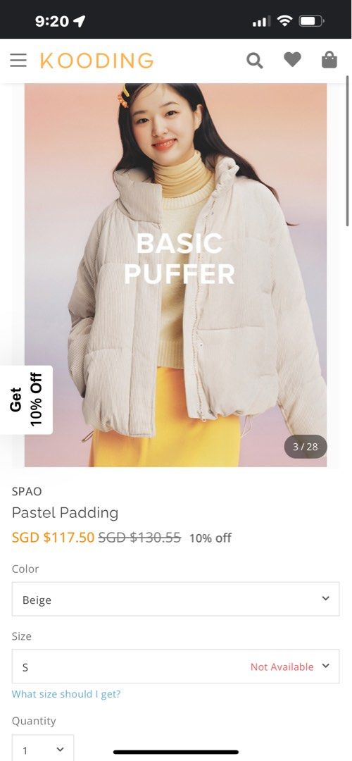 Spao long padding outlet