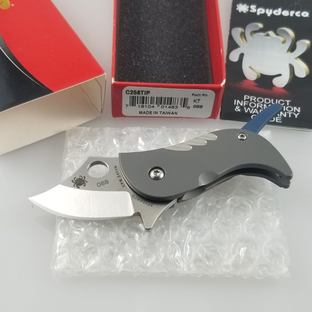 Spyderco Pochi Knives numbered Titanium Ti S45VN hinderer dpx buck zt