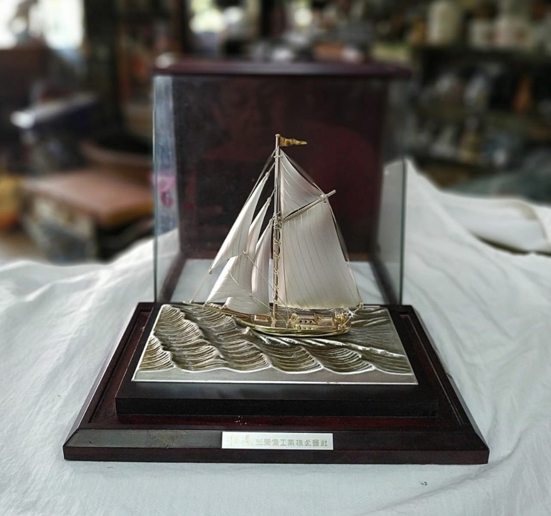 工芸品 SILVER YACHT 985 TAKEHIKO Silver Takehiko Figurine Yacht TAKEHIKO Beautiful SILVER 985