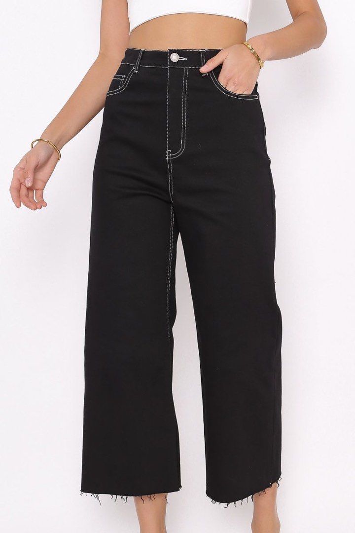 Next black cropped jeans sale