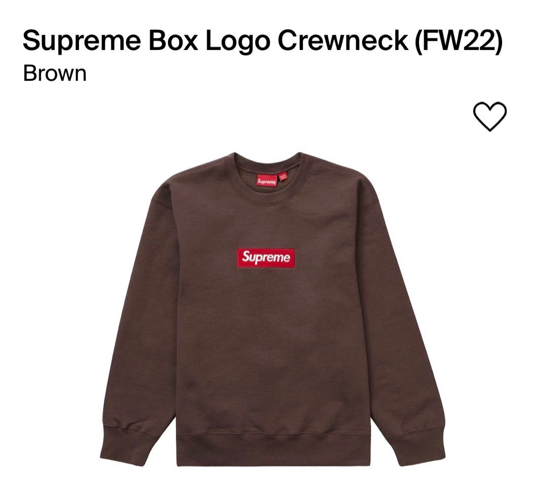 Supreme box logo sweater FW 2022 Brown M size, 男裝, 上身及套裝