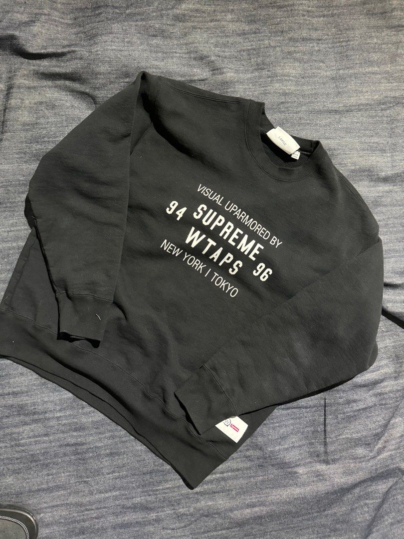 Supreme x WTAPS  Crewneck Black  Ｌサイズ