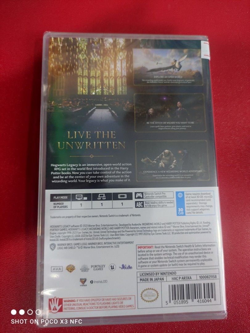 SWITCH HOGWARTS LEGACY (Category: Nintendo) located in Makati City. Submitted by yomyom_onlineshop (Listing ID 1265855534, Image 2). Description: For Sale Only Brandnew Sealed No To trade/SWAP Delivery within the day Taguig Market Market Can book Via lalamove Less Time Less Effort Cod,Gcash,Banktransfer.