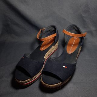 Tommy Hilfiger Espadrille Wedge Sandals — Size