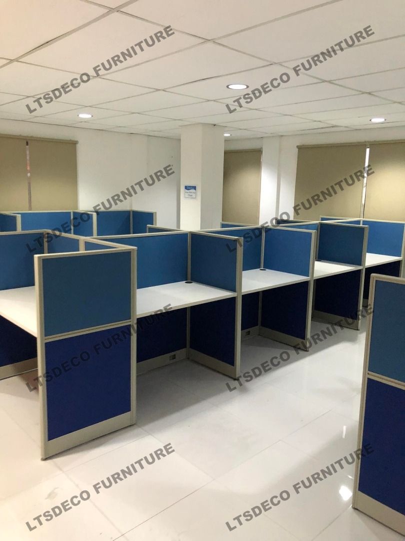 TWO-TONE FISHBONE TYPE CUBICLE OFFICE PARTITION AND FURNITURE ...