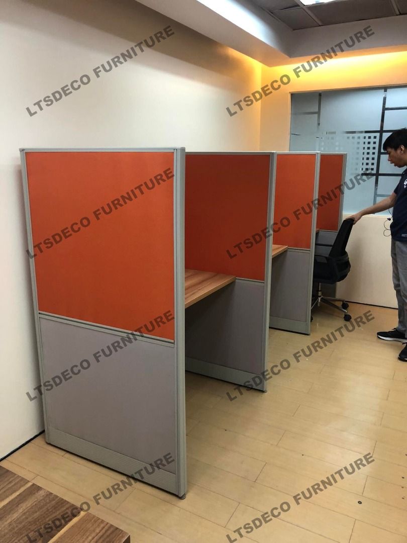TWO-TONE FULL FABRIC CUBICLES OFFICE PARTITION AND FURNITURE, Furniture ...