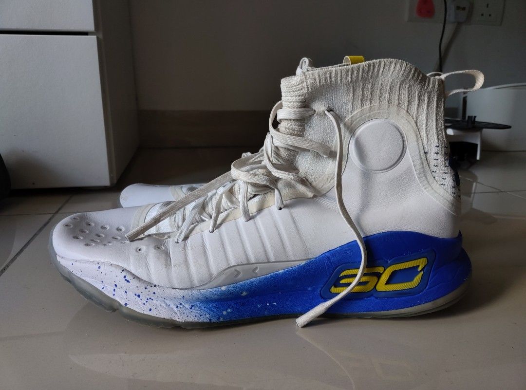 Under armour curry sale 4 white and blue