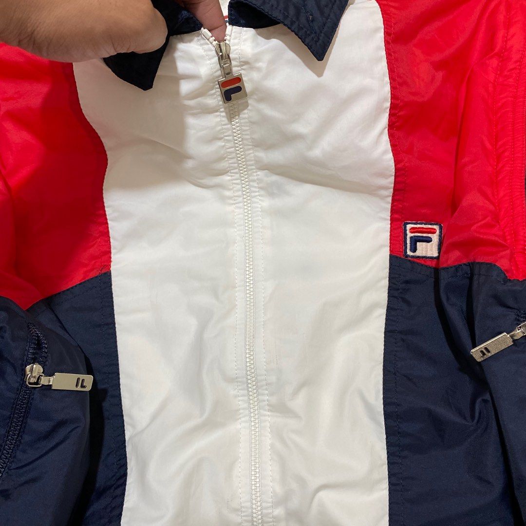 Vintage 90s Fila Navy White & Red Windbreaker S M