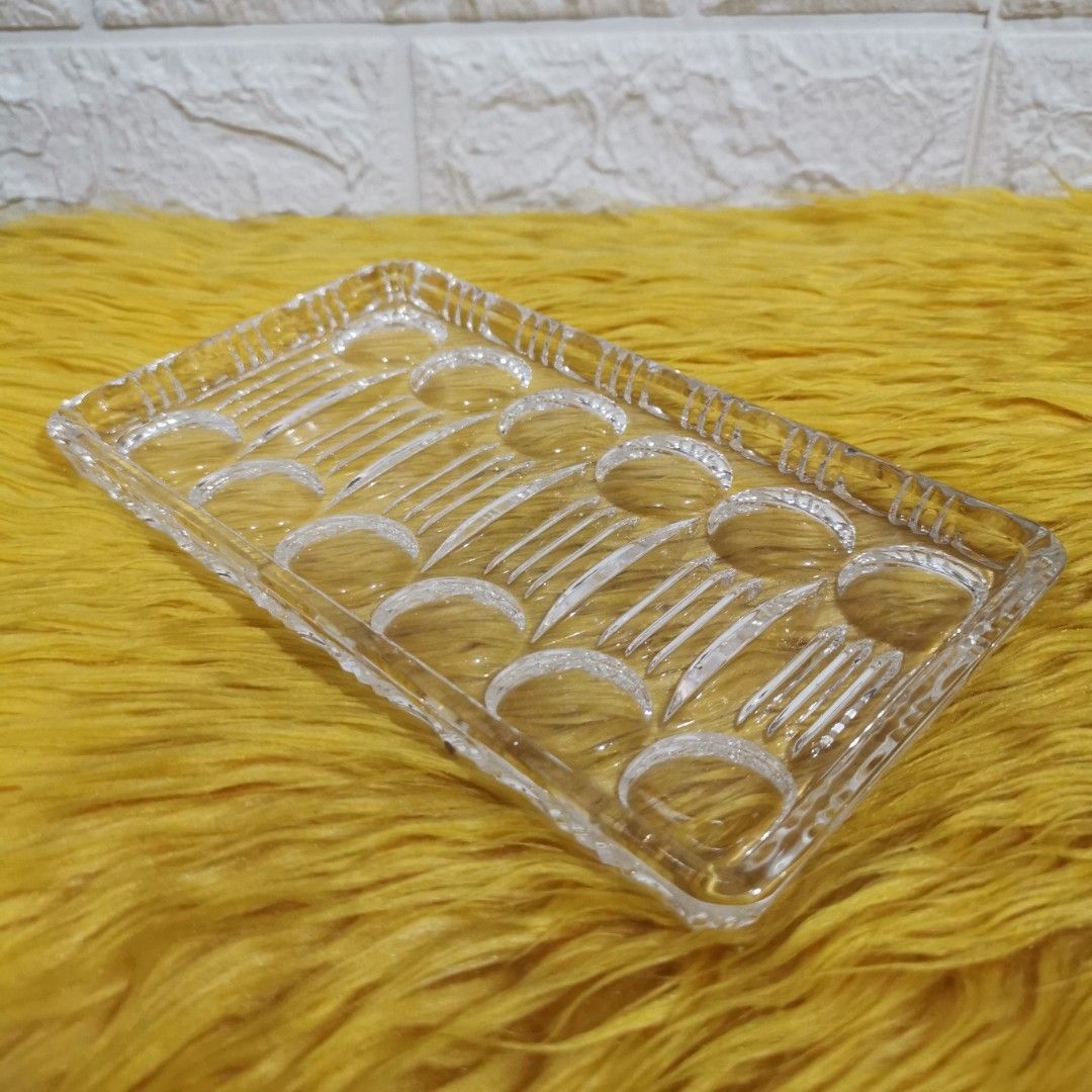 Small Trays Set in Antique Glass, Antique Wedding Favor, Crystal