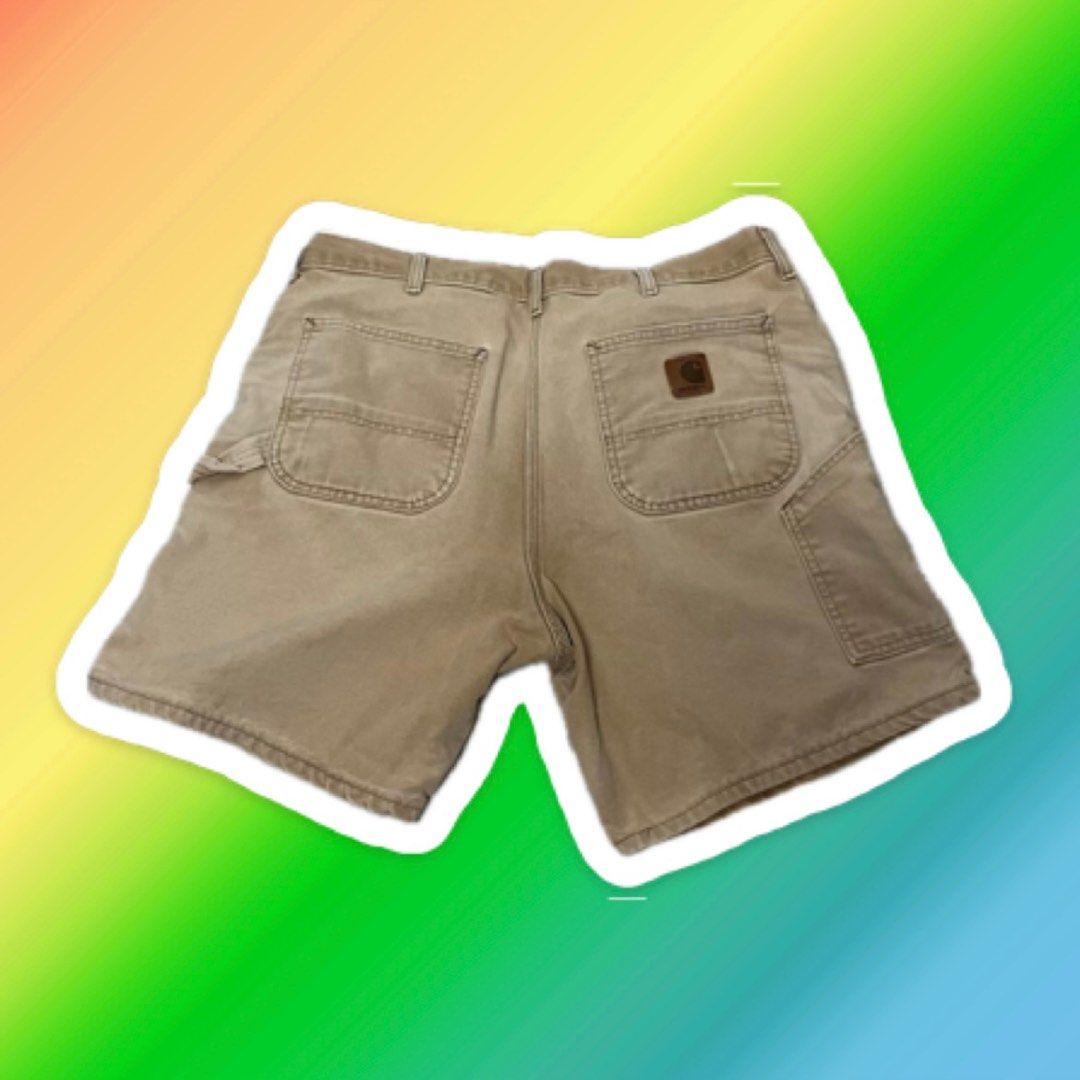 Vintage Men s Carhartt B25 BRN Brown Washed Work Cargo Shorts Canvas Size 40 Men s Fashion Bottoms Shorts on Carousell