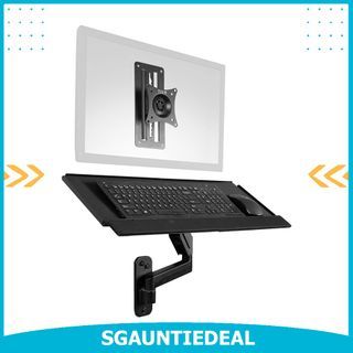 A192 Invision Monitor Arm Wall Mount Bracket for PC Monitor & TV - To Fit Screens  17 to 27 inch, Ergonomic Height Adjustable Single Arm Tilt Swivel & Rotate,  VESA 75x75mm 