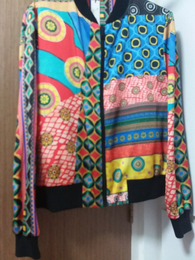 XMAS SALE ALICE OLIVIA POP COLOUR DESIGN REVERSIBLE BOMBER JACKET