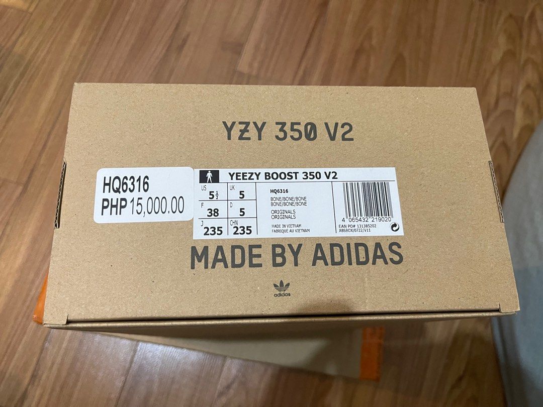 Yeezy 350 v2 bone (Category: Sneakers) located in Quezon City. Submitted by d.drifter (Listing ID 1265895887, Image 2). Description: brandnew meetup / pickup from qc or ayala (by schedule) buyer shoulders shipping.