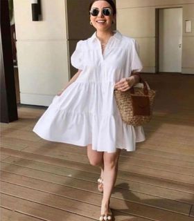 Zara baby doll flounce dress in Large