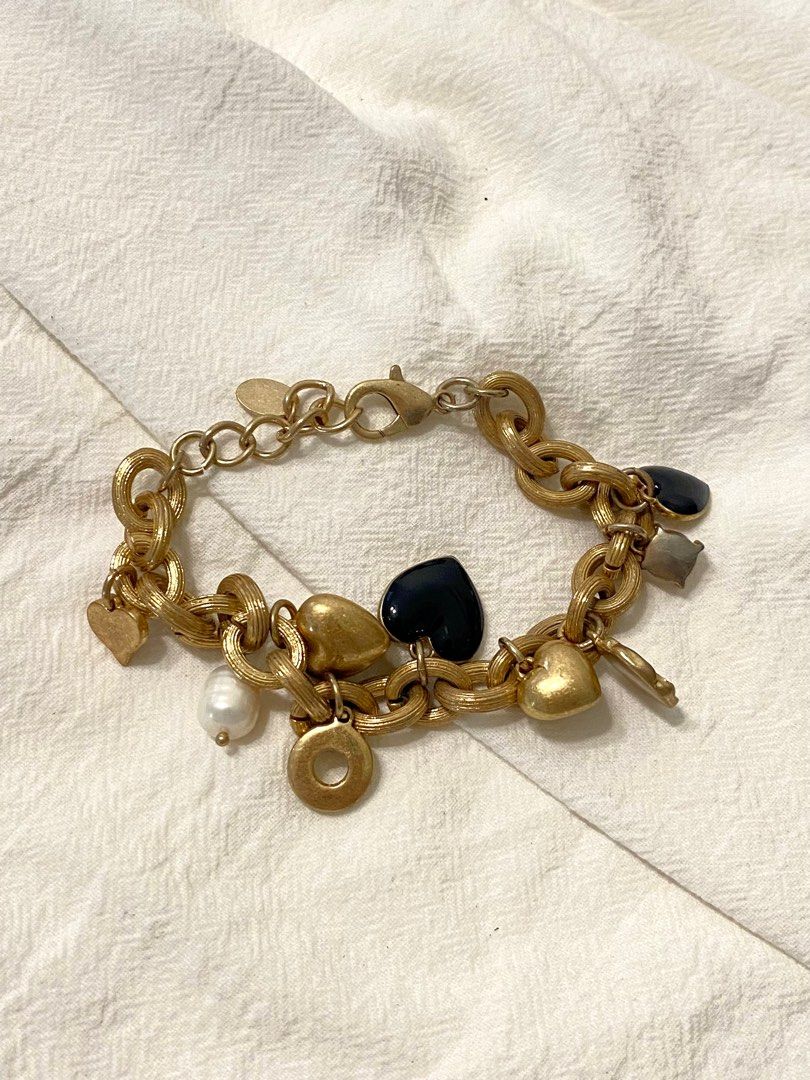 ZARA Barbie lucky charm bracelet black and gold
