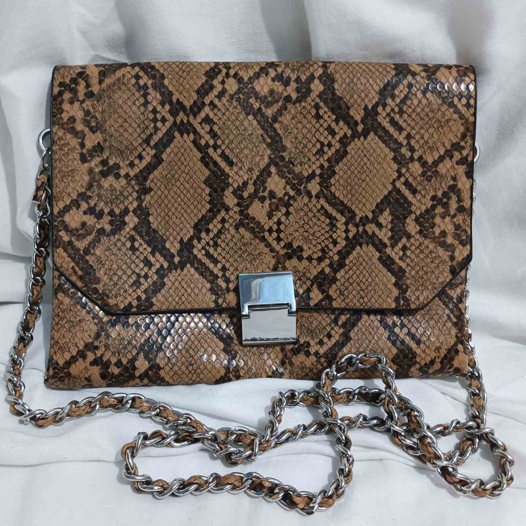ZARA Snake skin purse handbag