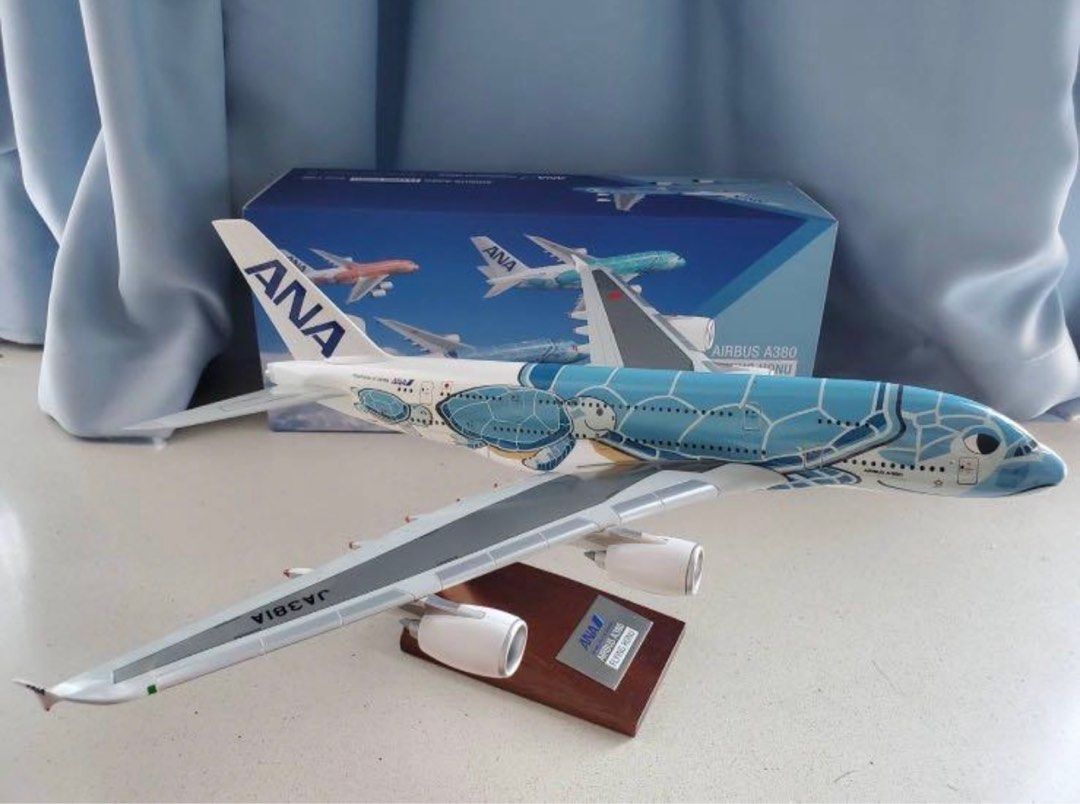 全新限量版飛機模型｜1:200 飛機模型空客Airbus A380定製版藍色海龜塗