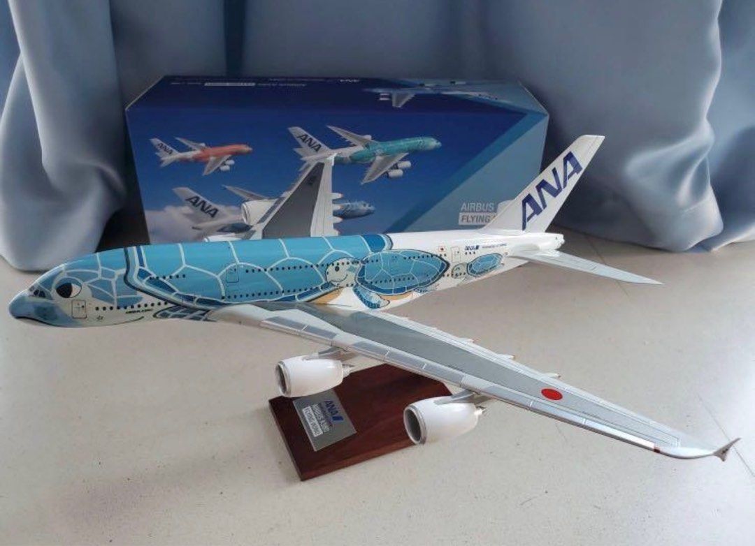 全新限量版飛機模型｜1:200 飛機模型空客Airbus A380定製版藍色海龜塗