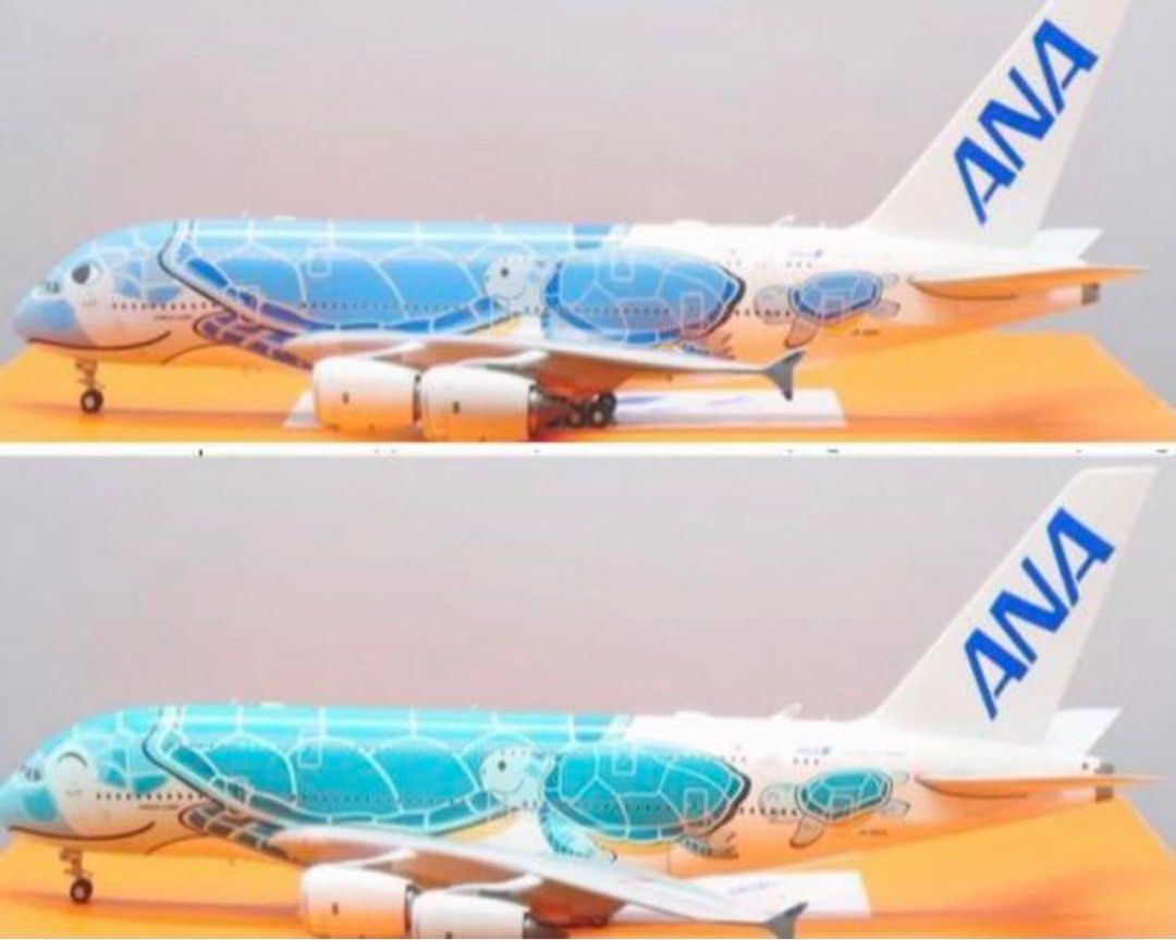 全新限量版飛機模型｜1:200 飛機模型空客Airbus A380定製版藍色海龜塗