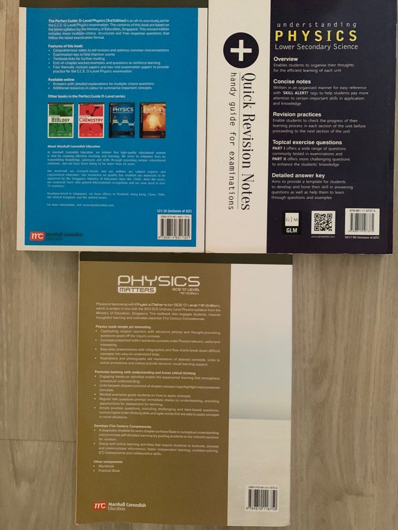 $12 for set of 3- Physics Guides for O levels, Hobbies & Toys, Books ...