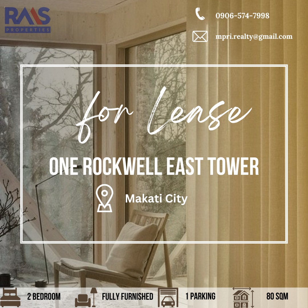 2BR for Rent / Lease in One Rockwell East Tower Makati City, Property
