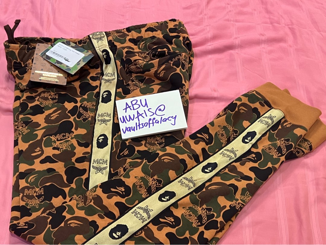 Bape mcm pants on sale