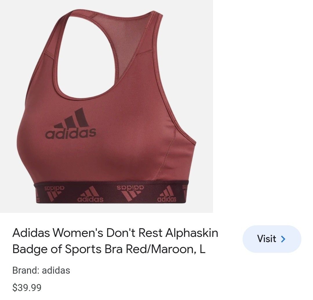 adidas Women's Ultimate Alphaskin Badge of Sport Bra