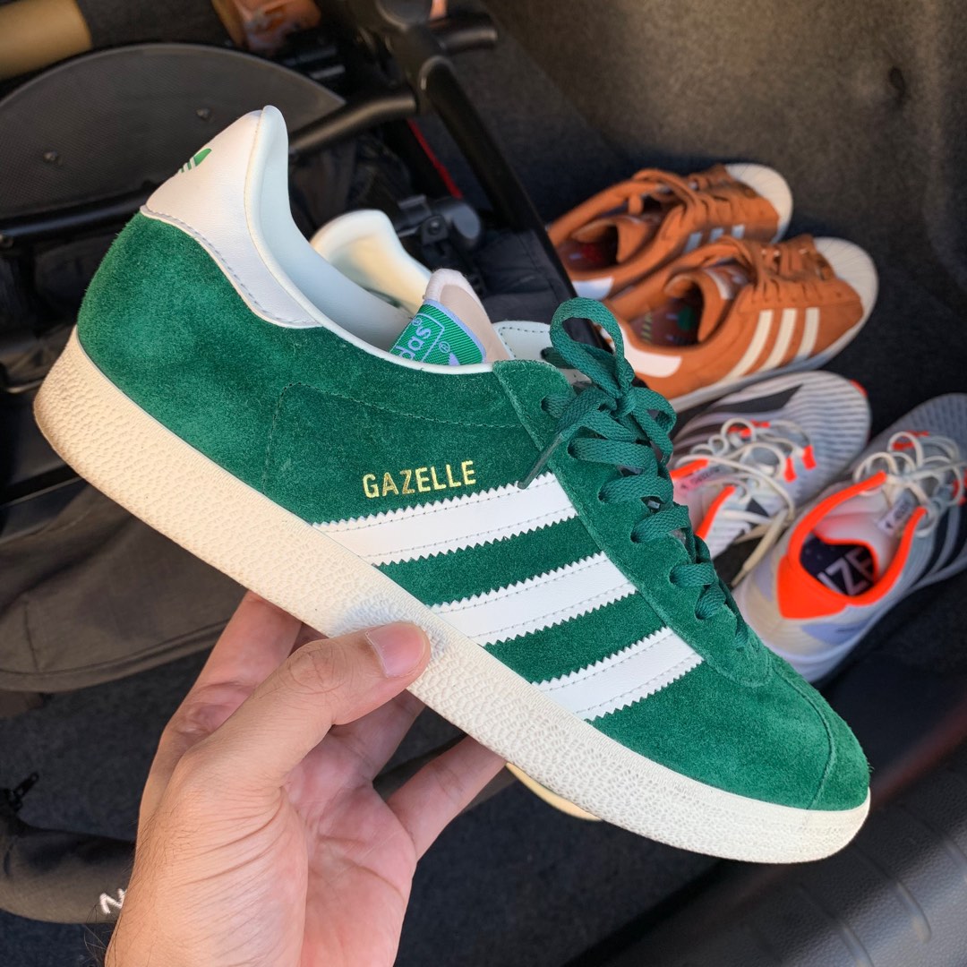 Green retro adidas shoes online