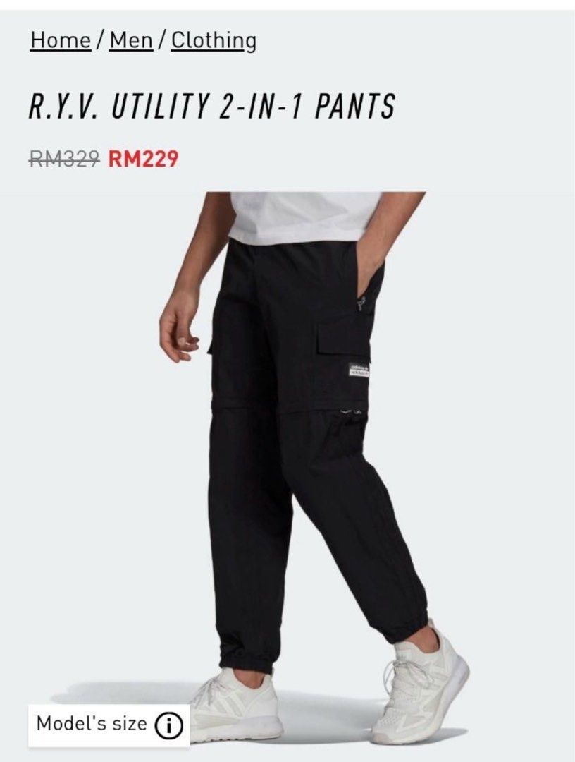 Adidas originals ryv cargo pant in black 2025