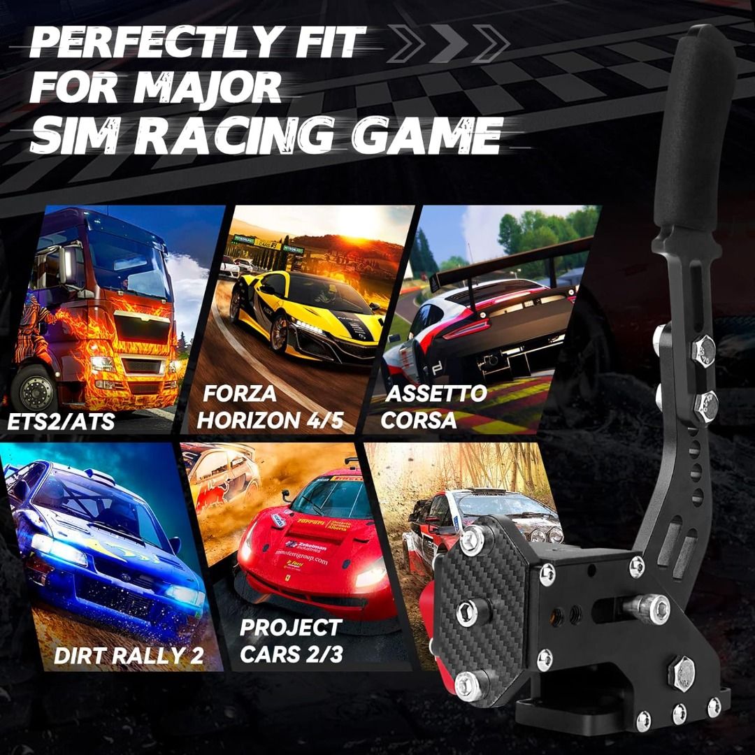  USB SIM Handbrake for Xbox Series X & S support for Logitech  G920 Racing Wheel;PC System Handbrake for G27 G25 G29 G923 T500 T300  (Black) : Video Games