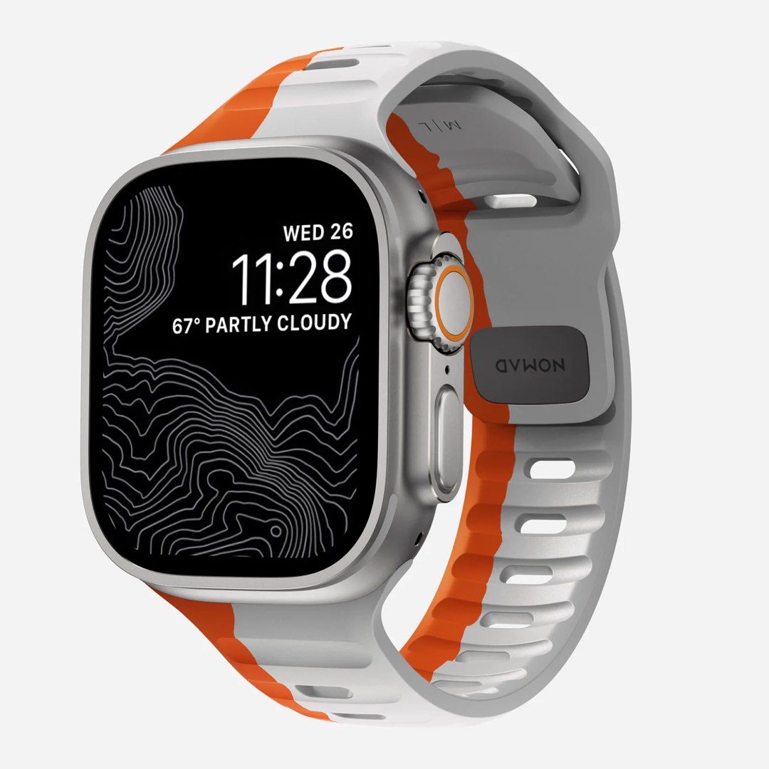 Apple Watch Strap Limited Edition Run (Category: Luxury Watches) located in Mandaluyong City. Submitted by tech-projekt (Listing ID 1265928434, Image 1). Description: BY ORDER! 1 Week ETA Limited Edition Strike Apple Watch Strap Limited Edition Strike colorway FKM fluoroelastomer rubber 100% waterproof Interior ventilation channels Custom aluminum closure pin Designed for Apple Watch Ultra & Ultra 2, Series 9, 8, 7, 6, SE, and all previous versio