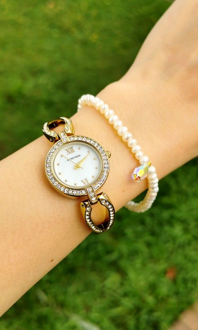 Armitron swarovski clearance crystal accented watch