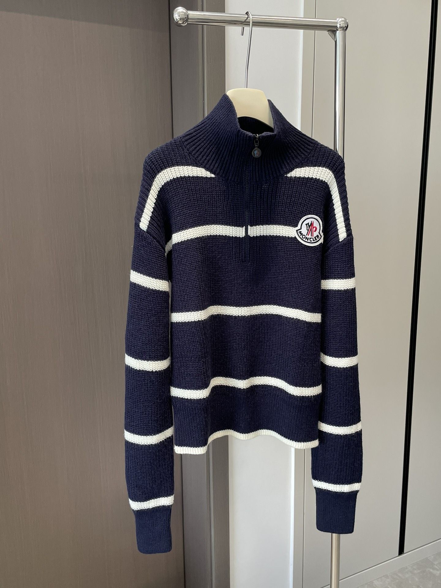 Authentic moncler Striped Sweater Women s Fashion Tops