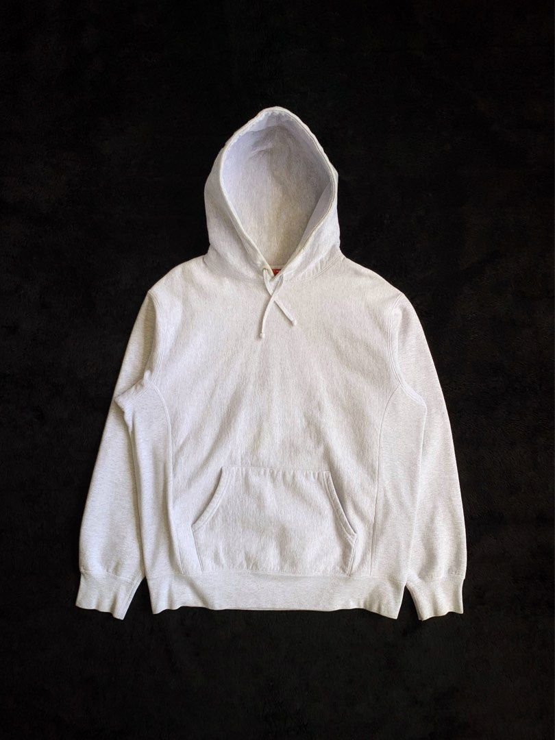 AUTHENTIC SUPREME EMBOSSED LOGO SPORTS GREY PULLOVER HOODIE