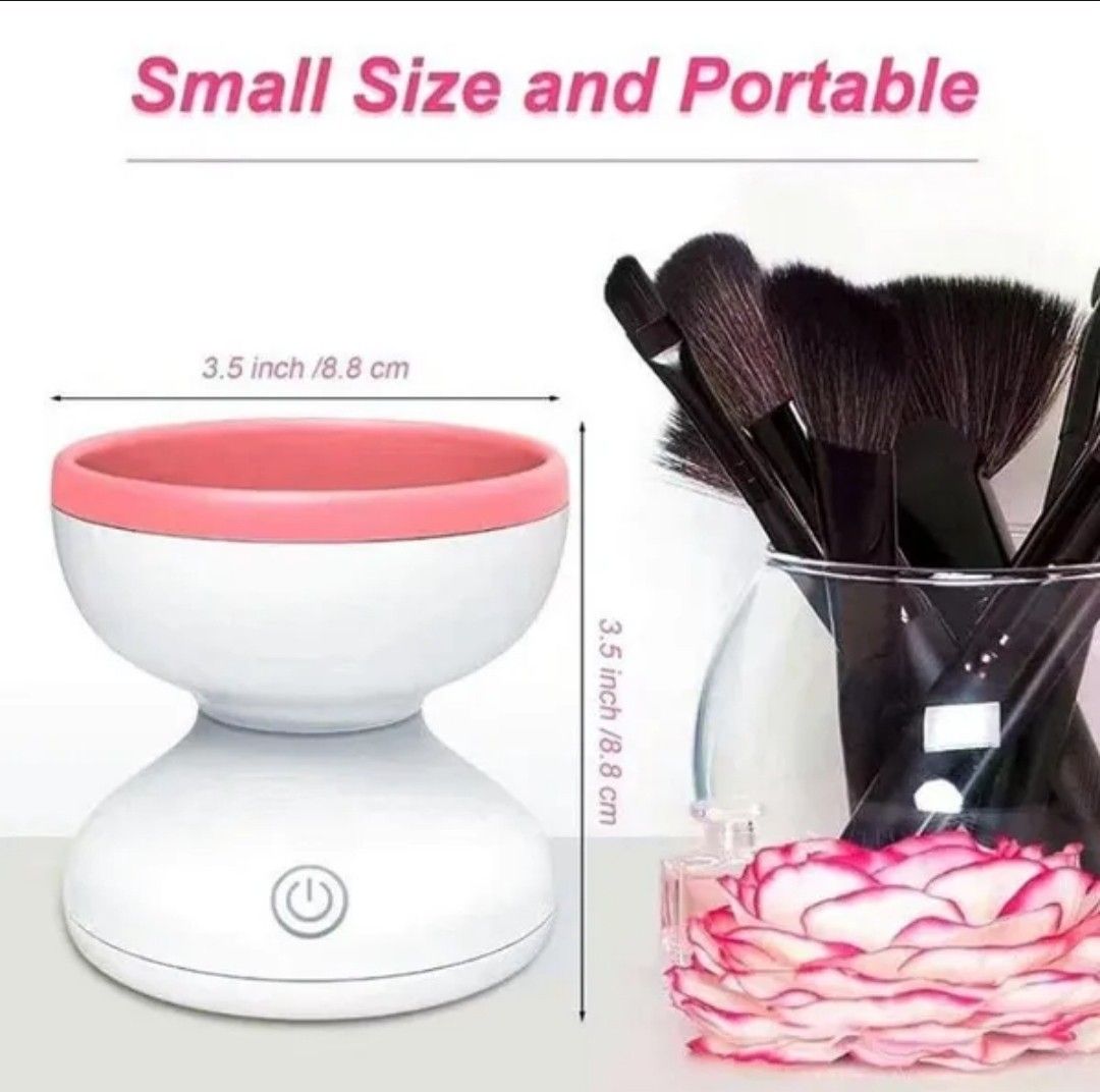 Portable Usb Electric Makeup Brush Cleaner Brush Washing Machine Makeup Brush  Cleaning Tool Black Red 9.3*9.3*9.8cm