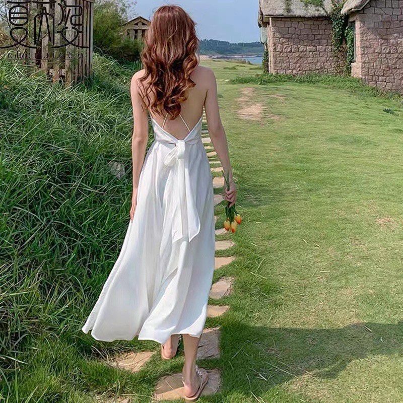 White spaghetti cheap strap dress