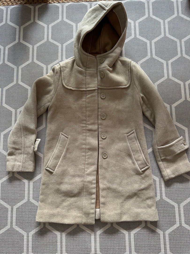 Bossini beige nude 25 wool coat size 5 or S Women s Fashion Coats Jackets and Outerwear on Carousell
