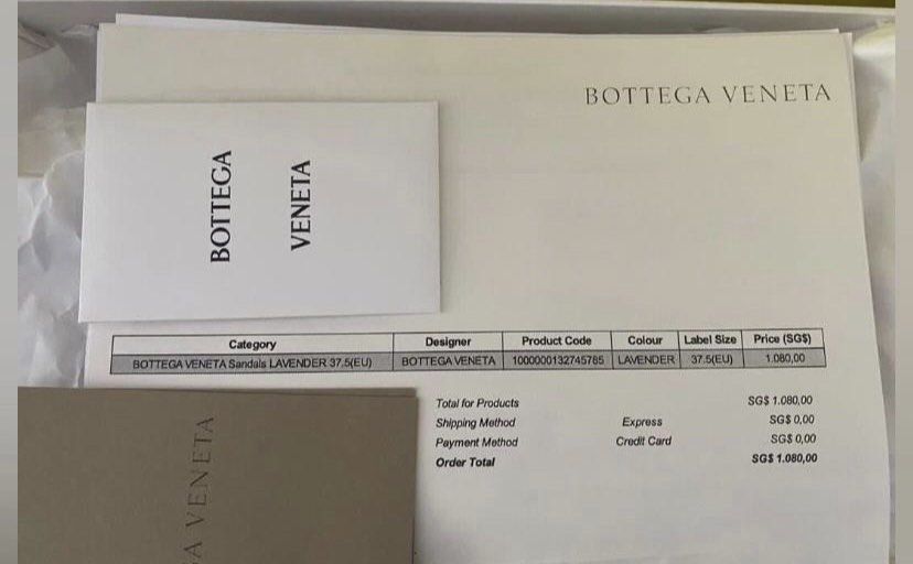 Brand New Authentic Bottega Veneta Sandals Size 37.5 Retail S 1080. With email hard copy invoice