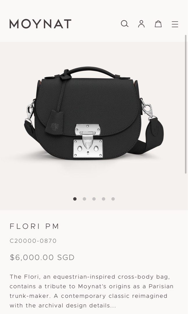 Brand New in Box Moynat Flori PM in Black Taurillon Grained