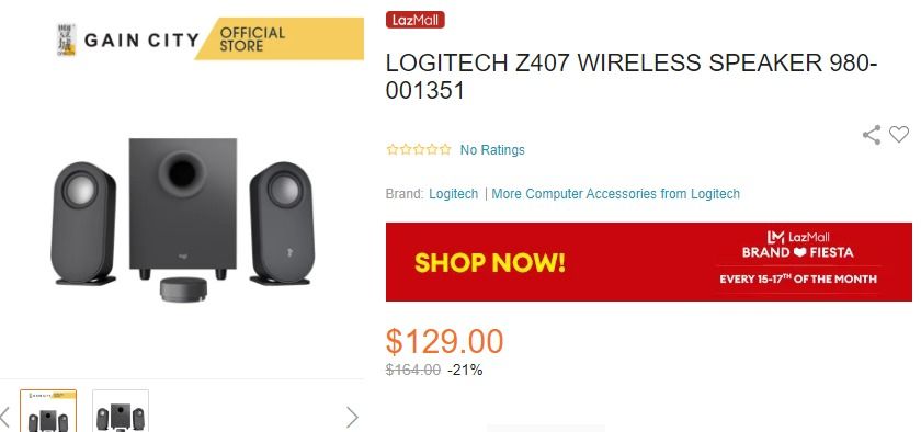 LOGITECH Z407 BLUETOOTH W/ SUBWOOFER & WIRELESS CONTROL SPEAKER, Audio,  Soundbars, Speakers & Amplifiers on Carousell